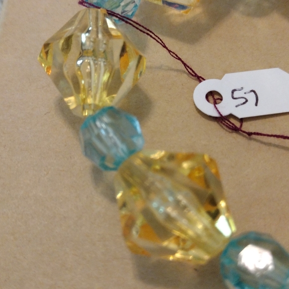 Artemis's Gems custom-made beaded bracelet with pale blue and gold beads/charm - Picture 5 of 5